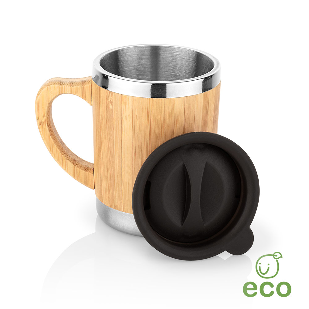 Taza termo 300 ml carcasa Bambú / Tazas termo personalizadas - ▷  Creapromocion